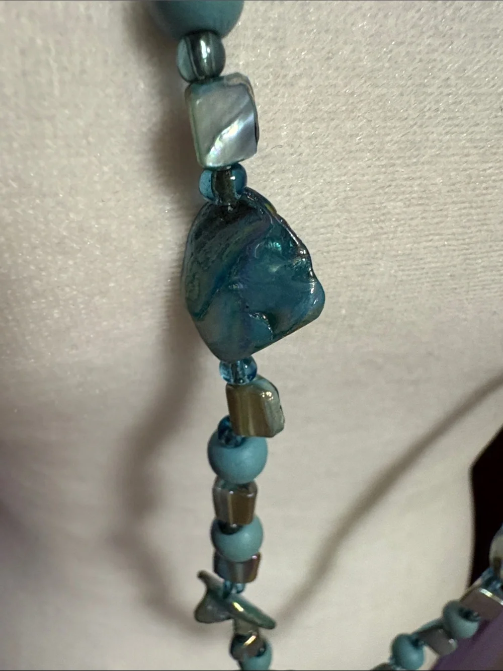 18.5” Turquoise Beaded Women's Necklace - Elegant Aqua Blue Design